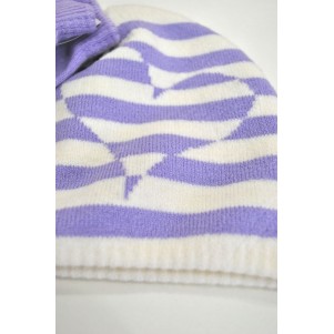 Komplet My Heart - kapica in rokavičke, vijoličen