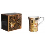 Skodelica Klimt iz porcelana z motivom "Poljuba" v zlati barvi - 420 ml